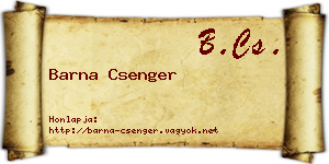 Barna Csenger névjegykártya